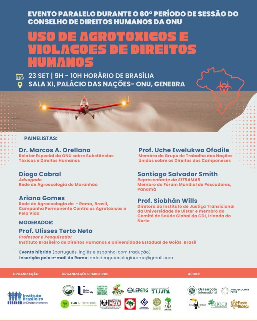 Organizações vão discutir uso de agrotóxicos e violações de direitos humanos em evento na ONU